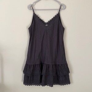 LA VIE Rebecca Taylor Dark Blue Eyelet Dress sz Medium